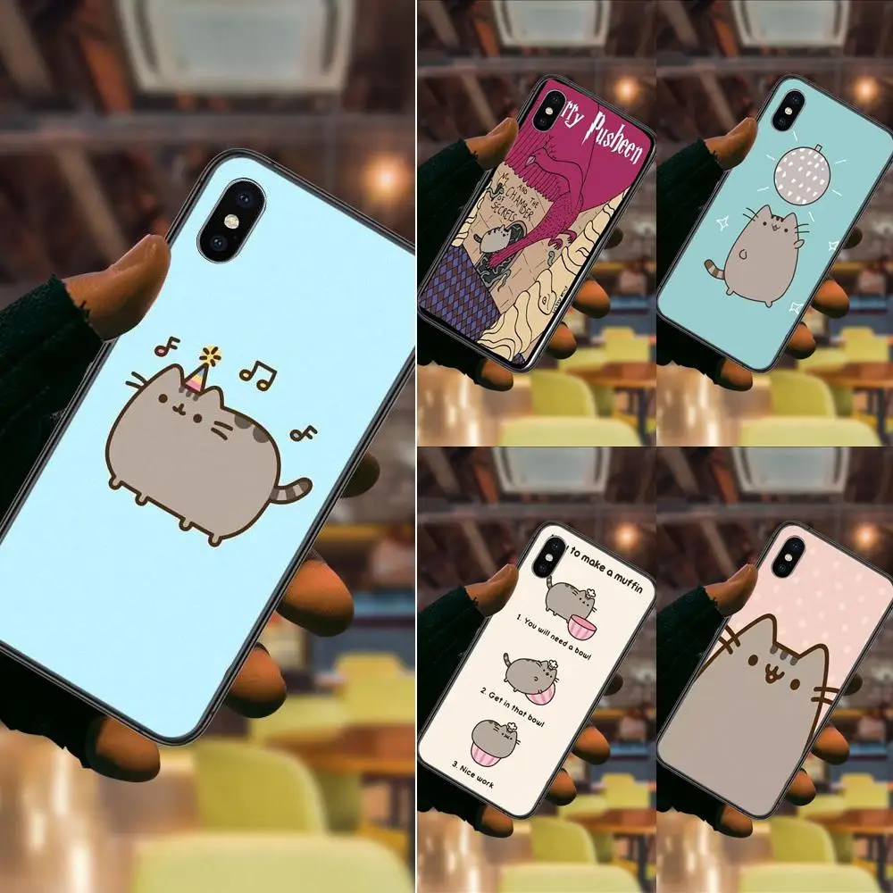 

Black Etui Art Coque Silicone Cat Lovely For Apple IPhone 13 12 Mini 11 Pro XS MAX XR X 8 7 6S 6 Plus 5S SE For Children