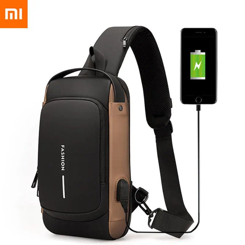 

Xiaomi Men Sling Backpack Cross body Shoulder Chest Bag Anti-theft Travel Motorcycle Rider Waterproof Oxford Male Messenger Bags