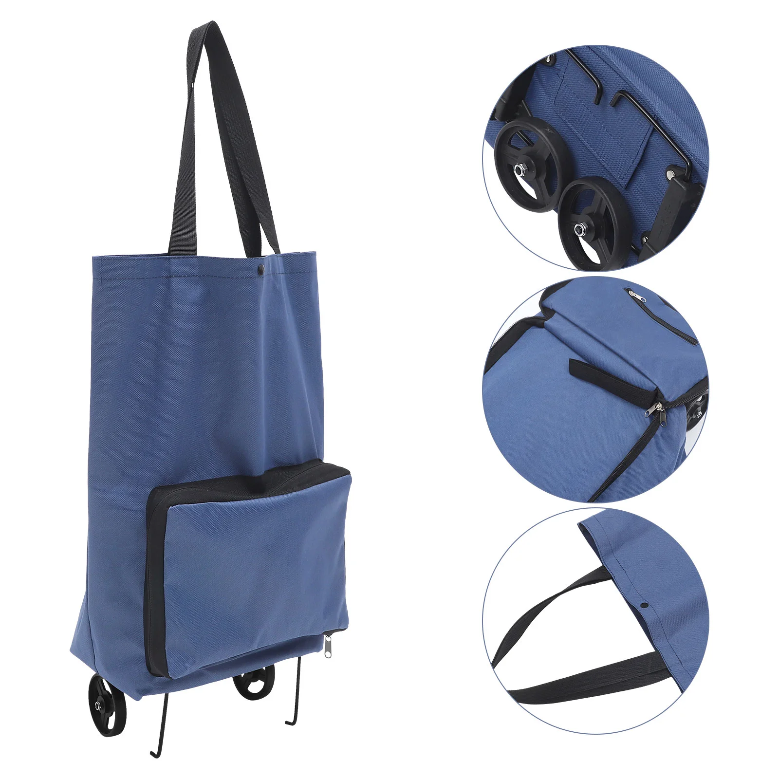 

Shopping Cart With Wheel Shopping Grocery Trolley Bag Folding Grocery Bag Pouch
