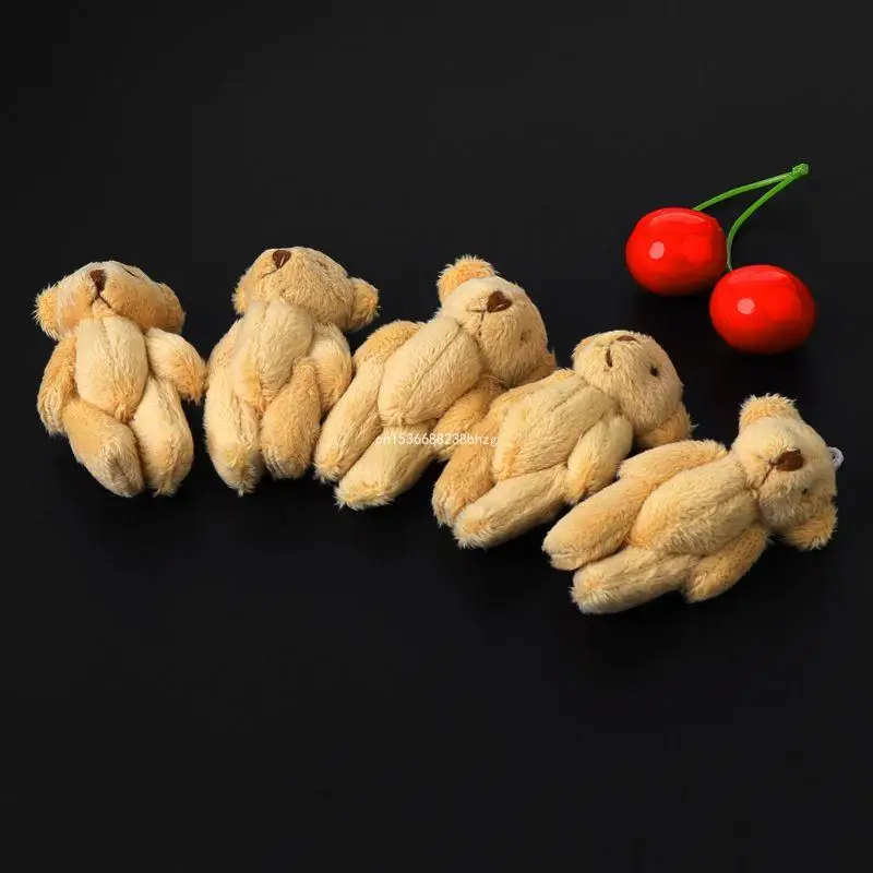 5 шт. Женский плюшевый мини-брелок в виде медведя