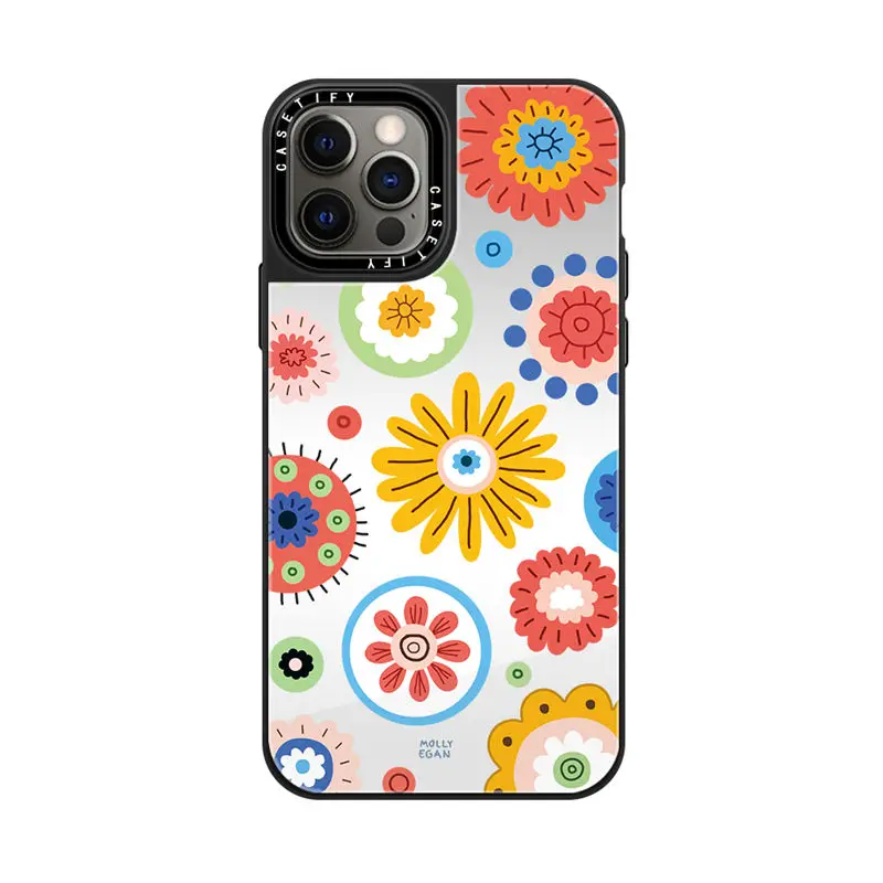 

Зеркальный чехол CASETIFY с цветами для Iphone 11 12 13 14 Pro Max 11 12 13 14 Pro XsMax XR 6P 7 8 SE 7P 8P 14 Plus, задняя крышка D0508