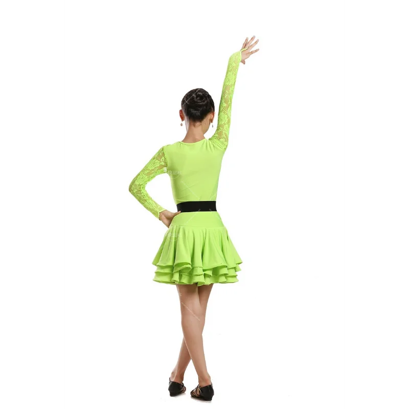 Высококачественная пикантная кружевная детская одежда для бальных танцев юбка