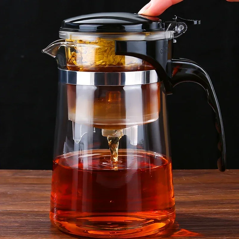 

Утолщенная элегантная чашка, чайник, чайница с фильтром, искусственный предмет для разделения чая, чайный набор, чайное ситечко, стеклянная чайная чашка