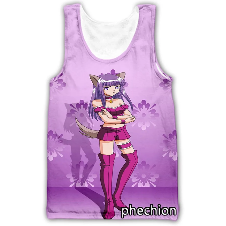 Phechion Токио Mew 3D печатная повседневная майка Верхняя Нижняя рубашка рубашки