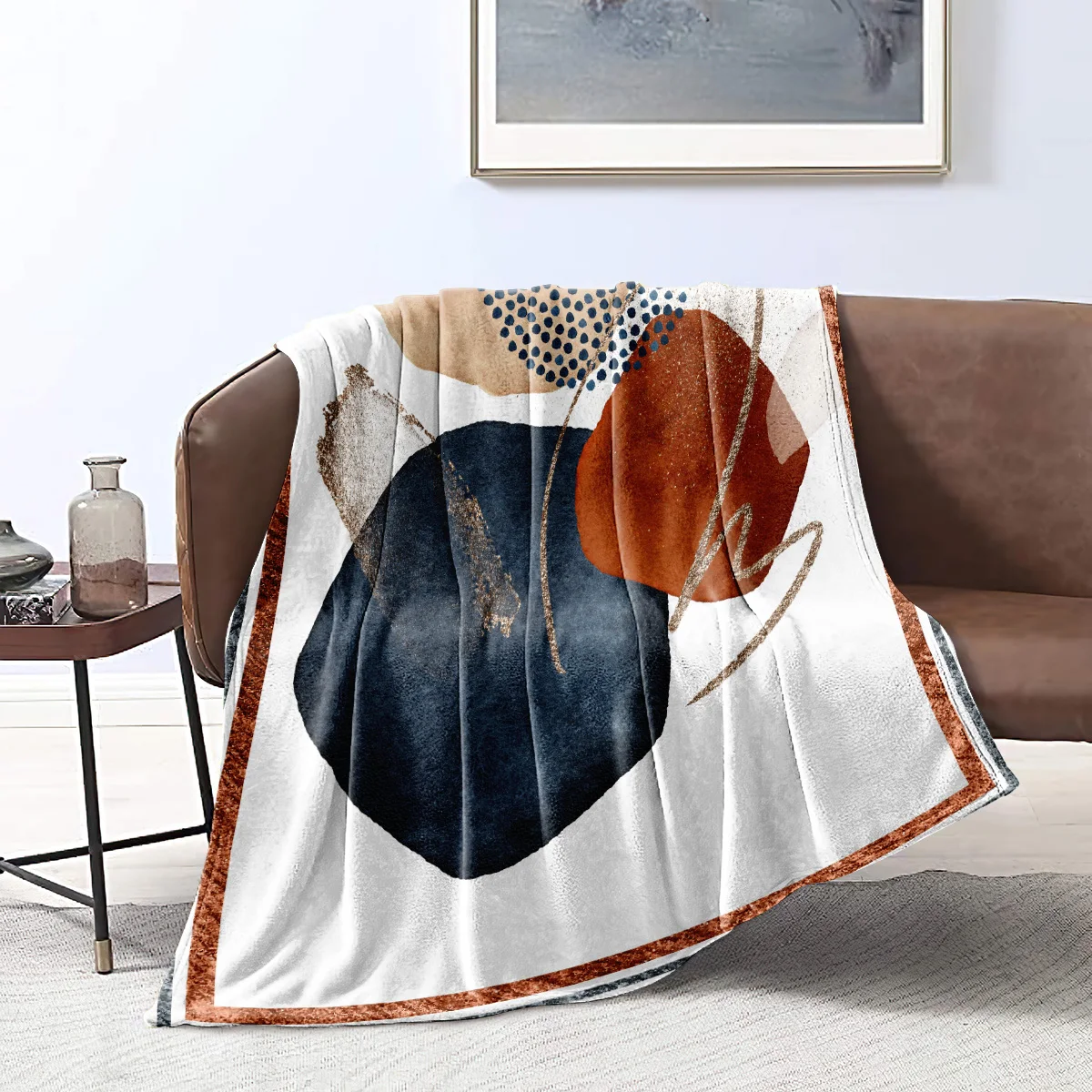 

Одеяло в абстрактном стиле, современный легкий теплый ботанический плед для кровати, мягкое теплое покрывало для кровати и дивана