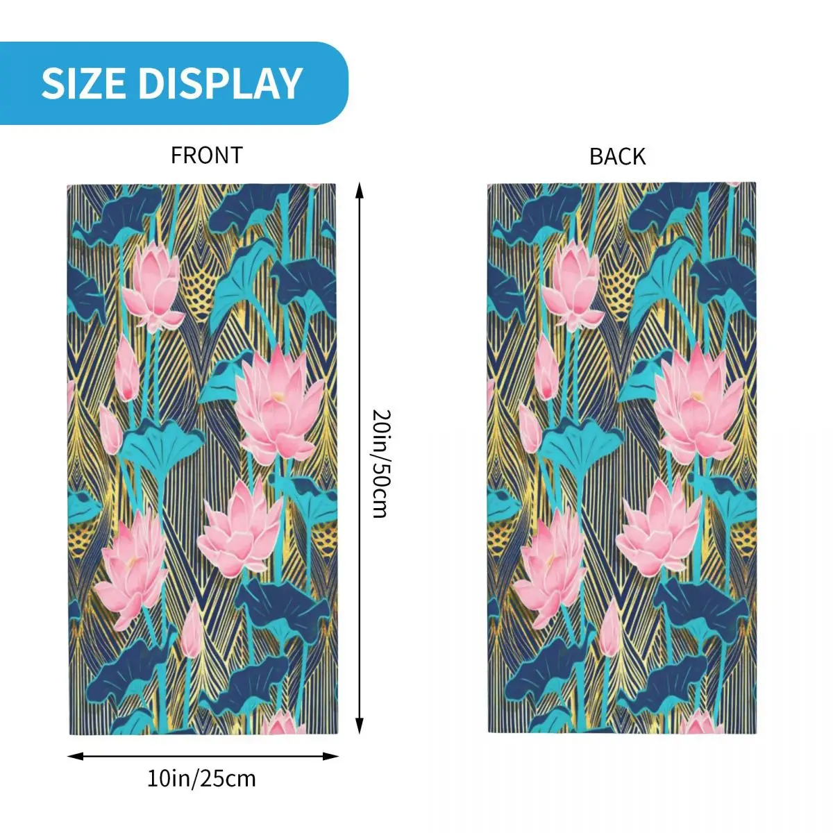 Женский шарф с цветочным рисунком лотоса |