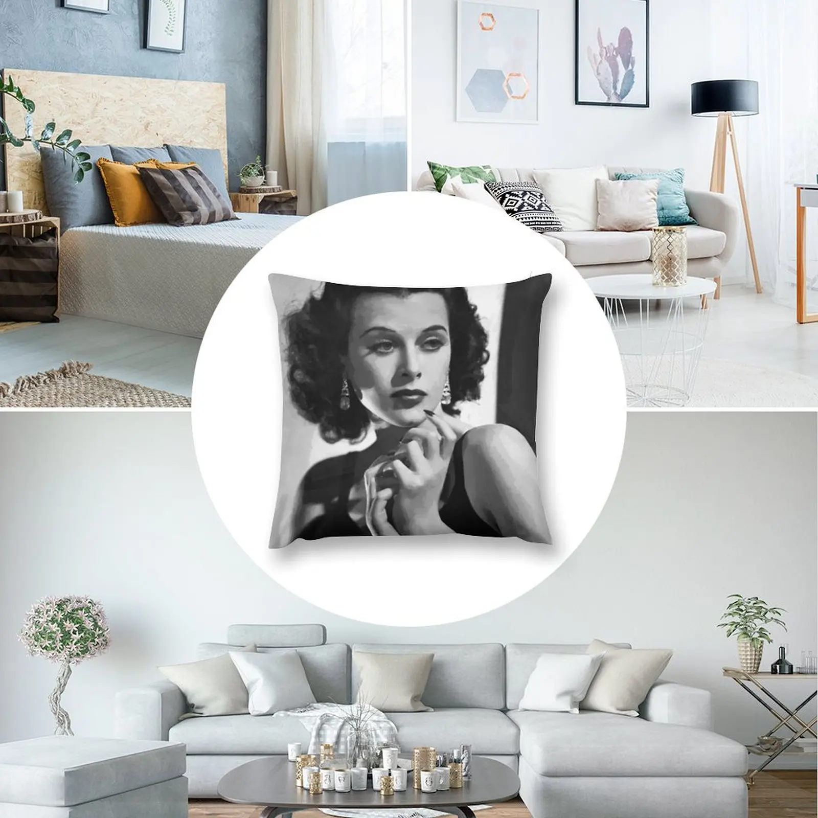 Винтажная Hedy Lamarr картина маслом декоративная подушка для дивана чехол