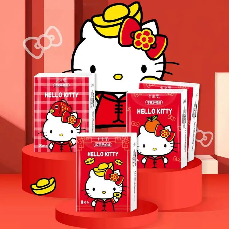 

9 шт., милый носовой платок Sanrio, аксессуары для похвалы, милый аниме мягкий приятный для кожи чистый портативный домашний бумажный игрушечный подарок для девочки