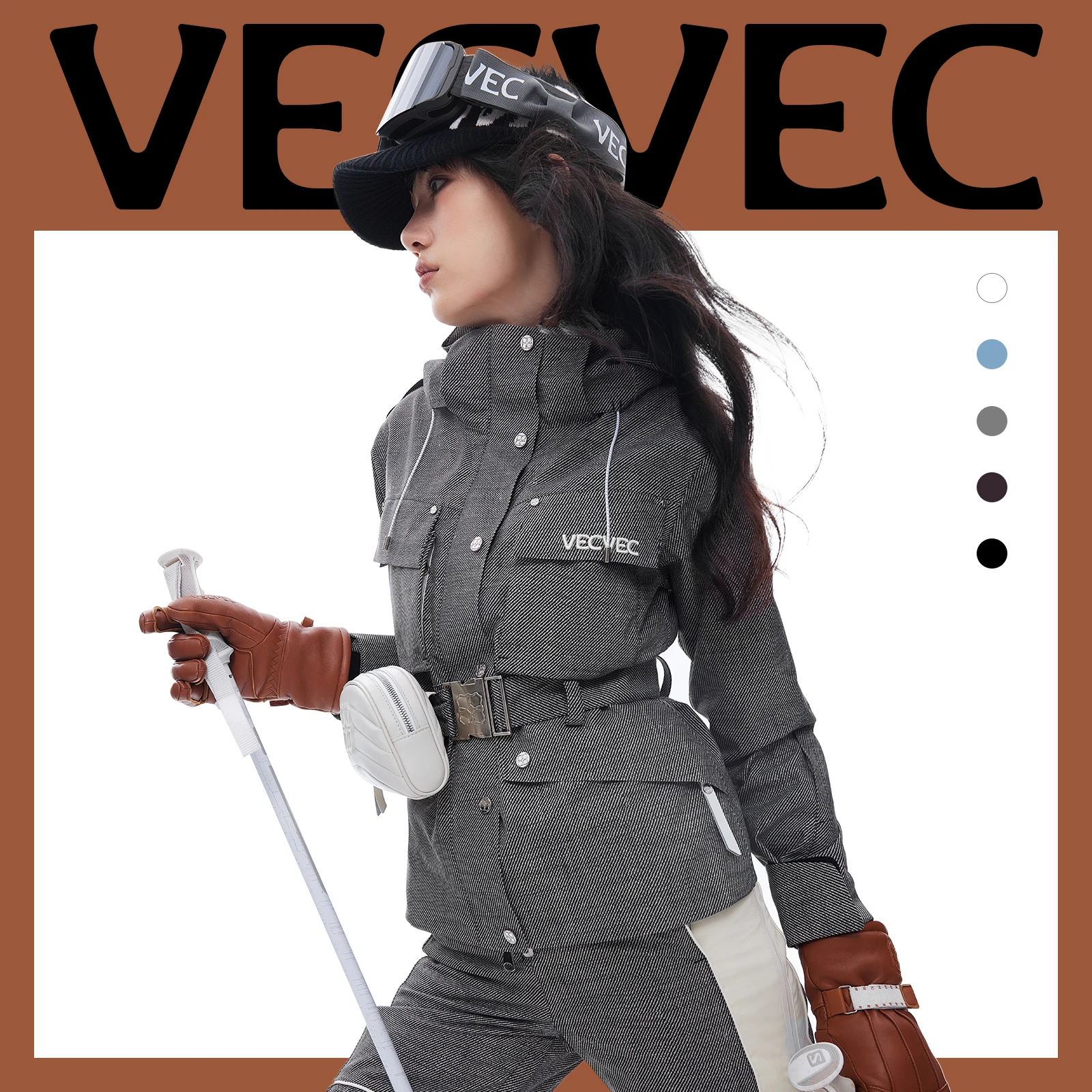 VECVEC одно- и двухбортная лыжная куртка Freestyle 3L Lamb Fleece женское издание теплая ветрозащитная водонепроницаемая дышащая прочная (art.: 3920d199fd7bd) - 3920d199fd7bd