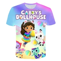 2022 summer kawaii gabbys dollhouse t shirt kids colorful 3d print tshirt baby girls short sleeve t shirt children hip hop tops