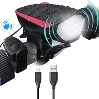 bike light usb rechargeable ip44 waterproof bike headlight led super bright flashlight dimmable front lights with horn