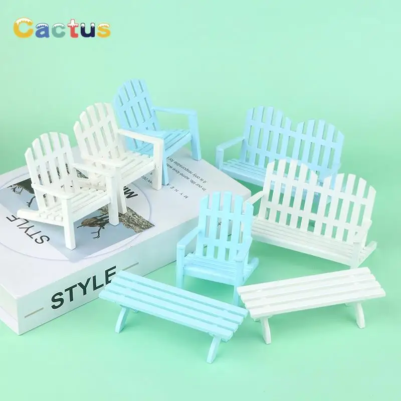 

1 комплект 1:12 миниатюрный кукольный домик, двойной/одиночный стул, скамейки, кресло, модель парка, мебель, Декор, игрушка, аксессуары для кукольного домика