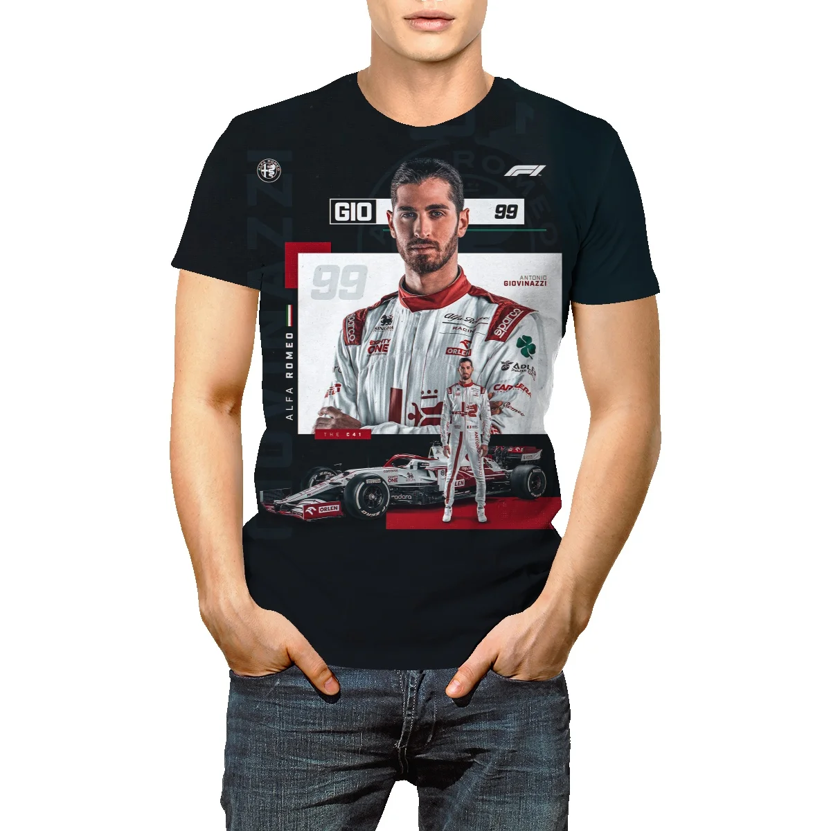 

F1 гоночный костюм команда с коротким рукавом Круглый вырез формула 3D полная удобная печать с коротким рукавом хлопковая одежда для пары