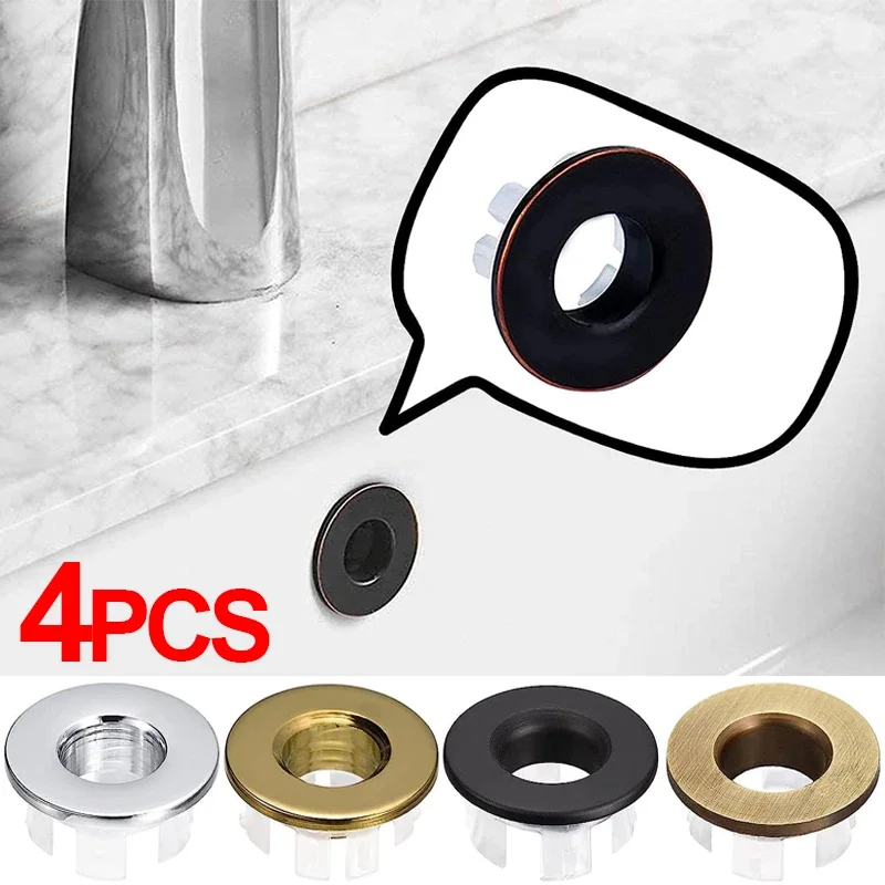 

Sink Overflow Cover Ceramic Basin Overflow Rings for Kitchen Bathroom Wash Basin Trim Hollow Hole Bath Sink Drain Round Caps