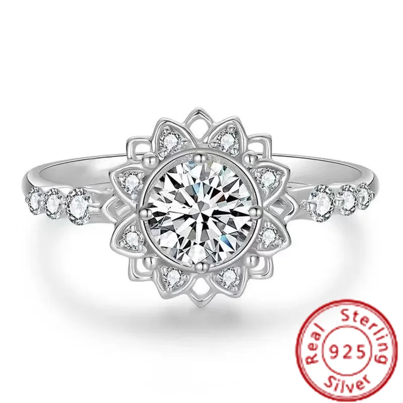 

Exquisite Ring/ring Ring Tiktok Snowflake Wedding Ring Flower Jewelry Cross-border New Popular Engagement Ring Female