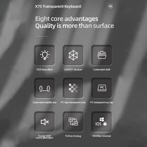 LAIMANEI 82 клавиш беспроводная механическая RGB клавиатура