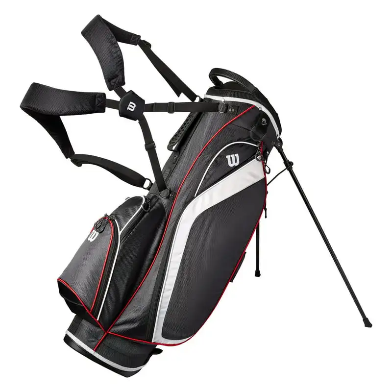 Stand Golf Bag, 6 Way Divider, Black/White/