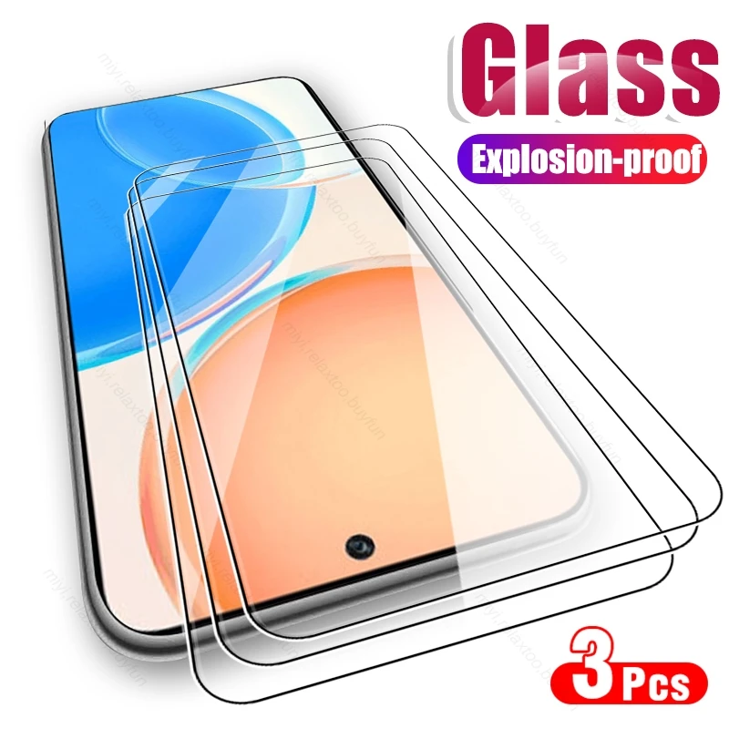 

3PCS Full Cover Tempered Glass For Honor X8 Protective Glass On Honer Honar Xonor X 8 X8 TFY-LX1 6.7" Tremp Safety Film HonorX8