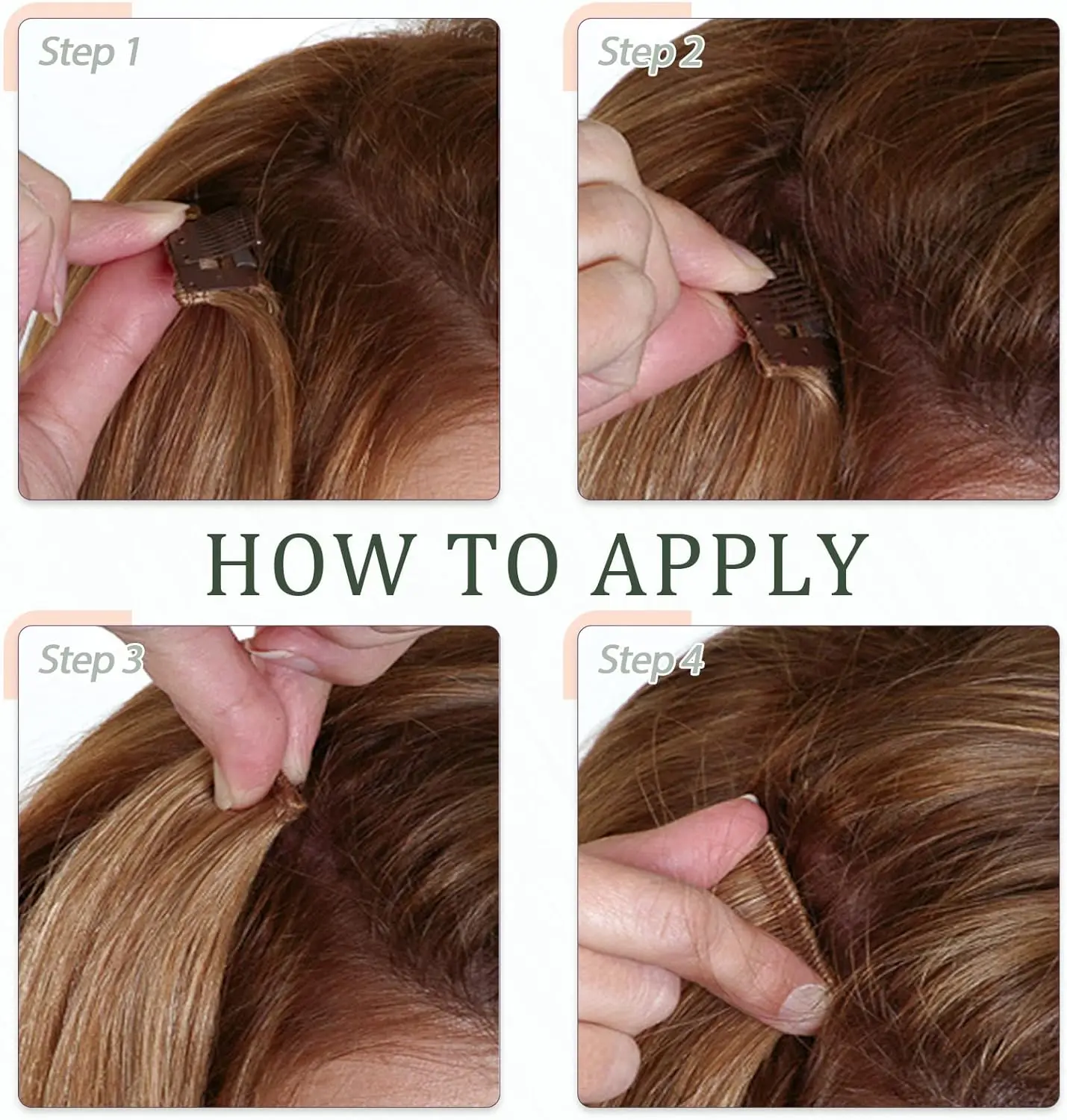 Прямые цельные накладные волосы на заколке настоящие человеческие 3/4