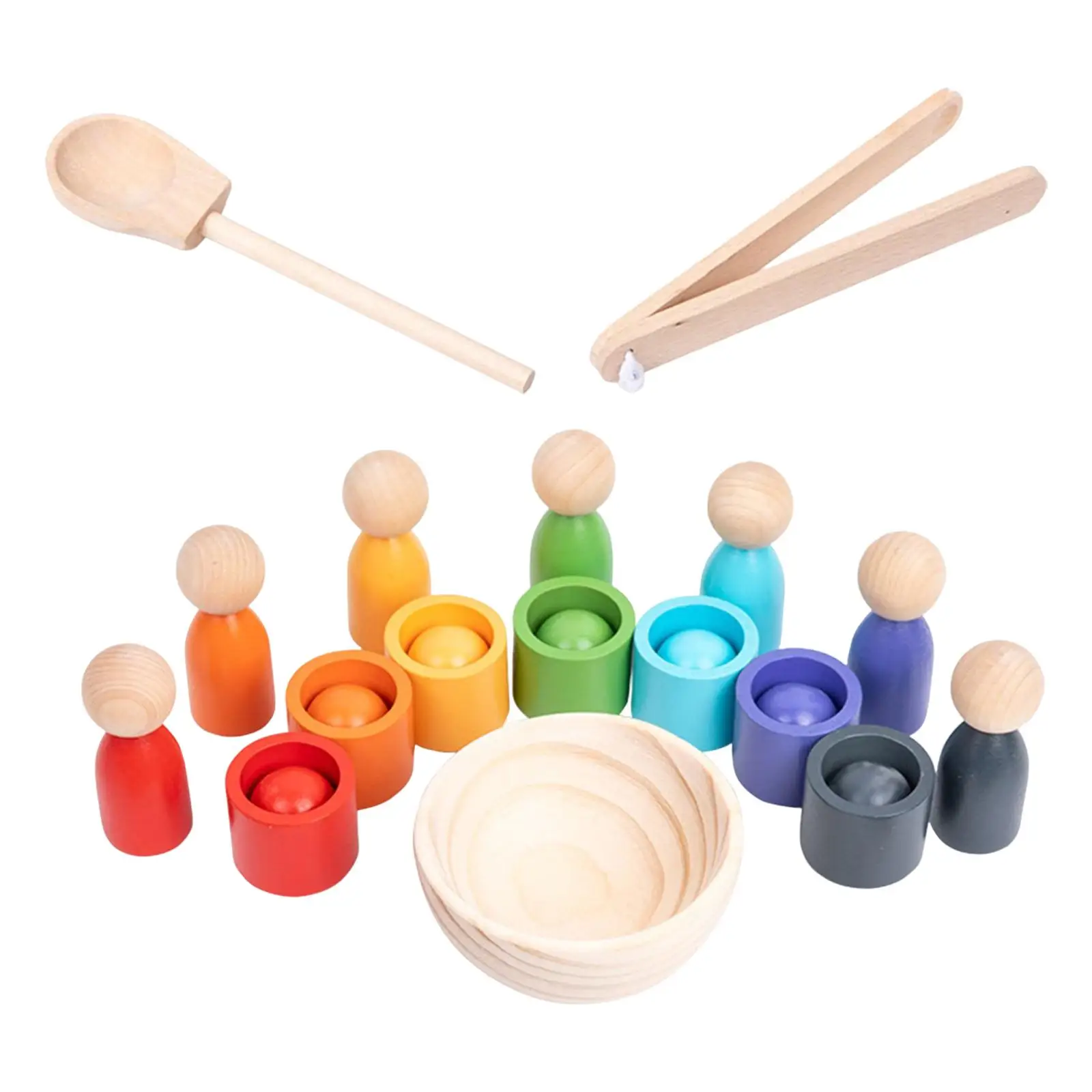 

rainbow Balls in Cups Montessori 7 color Matching and Counting Toy Early Education Toys Preschool Learning Toy