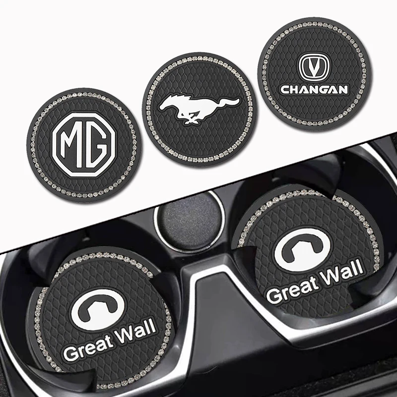 

1pcs Diamond Car Coasters Silica Gel Anti-slip Pad Mat for Hyundai Tucson Accent I10 I20 I30 Creta Ix35 I40 IX20 Accessories