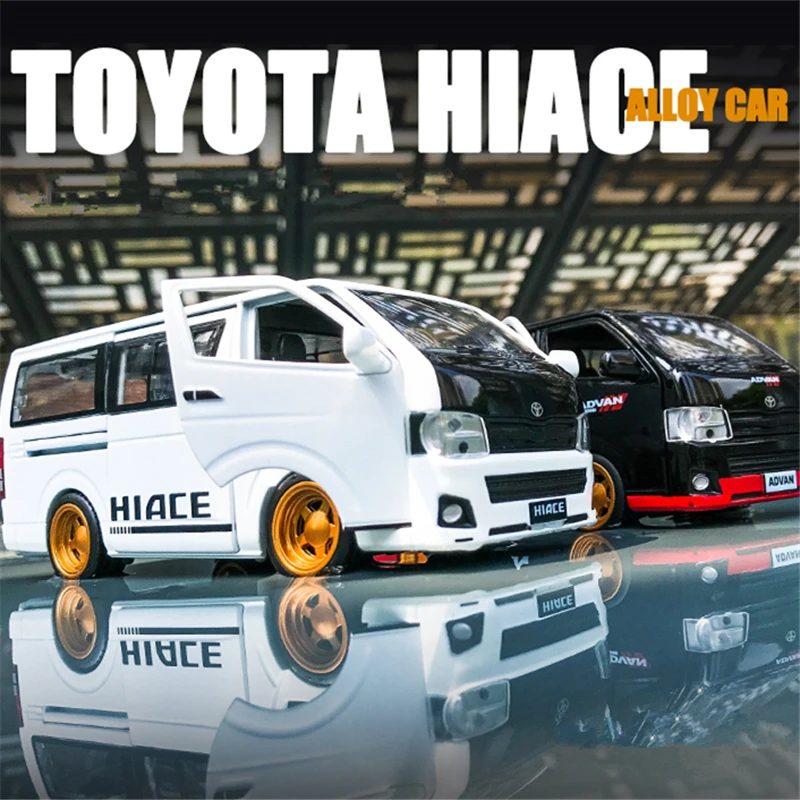 

1:32 TOYOTA HIACE MPV Alloy Car Model Diecast Simulation Metal Toy Vehicles Car Model Sound and Light Collection Childrens Gifts