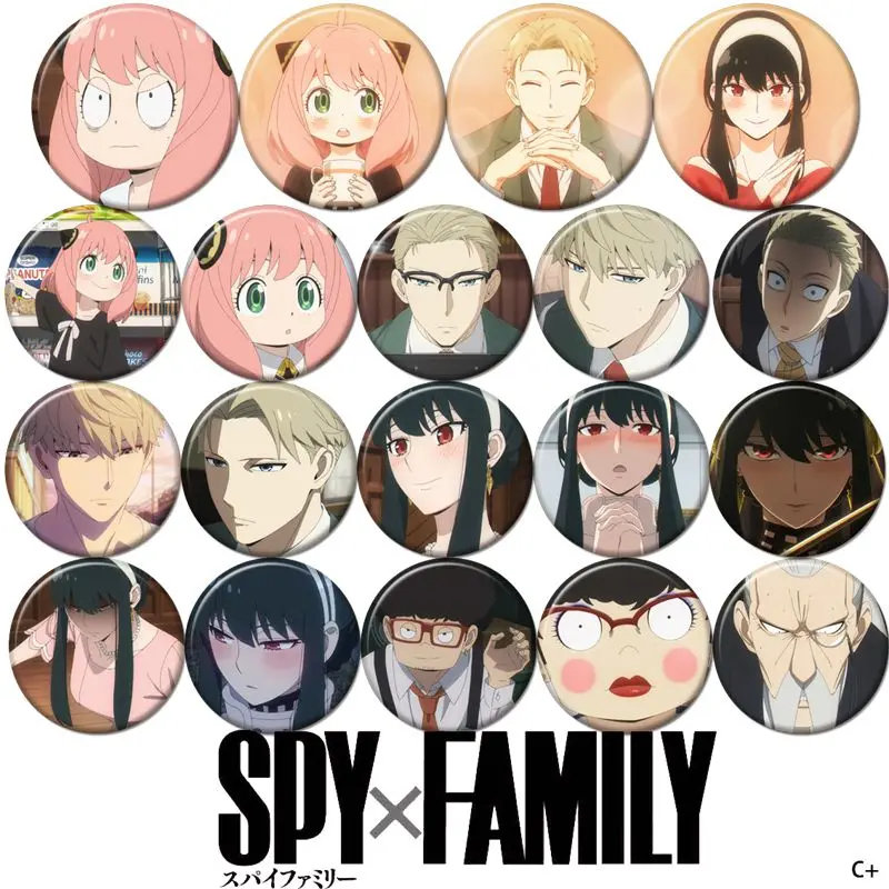 

Anime SPY FAMILY Loid Forger Anya Yor 58mm Figure Badge Round Brooch Pin Gifts Kids Collection Toy 1771