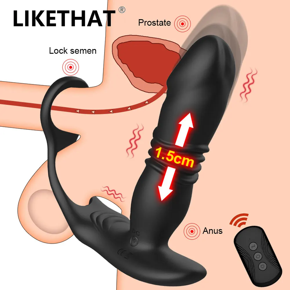 Телескопический Анальный вибратор для массажа простаты Анальная пробка