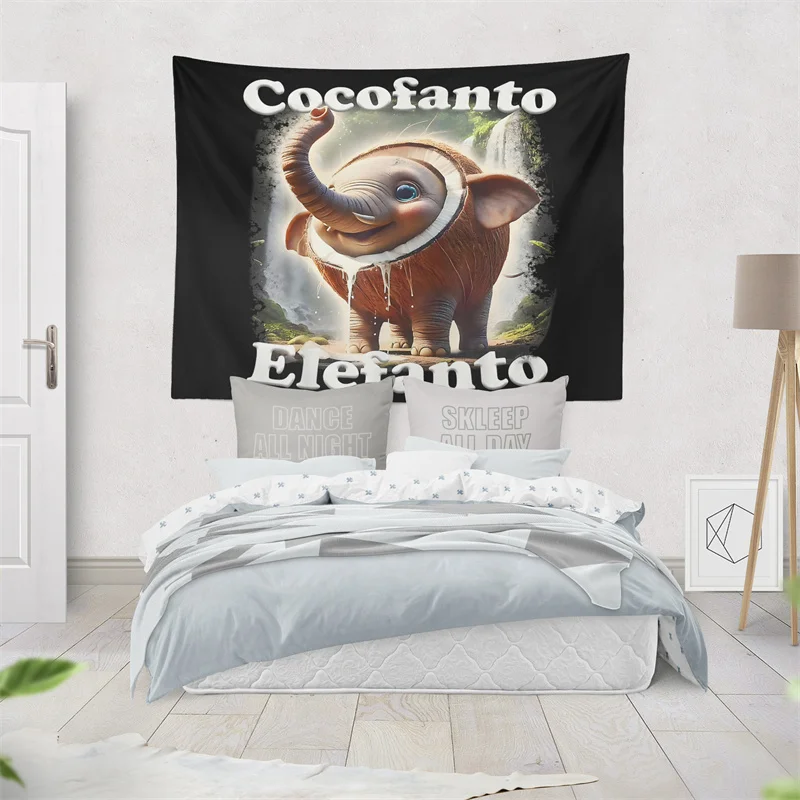 Настенный гобелен Aertemisi Cocofanto Elefanto с итальянским забавным мемом для декора спальни, гостиной, фон для вечеринок (art.: 3920d98935972) - 3920d98935972