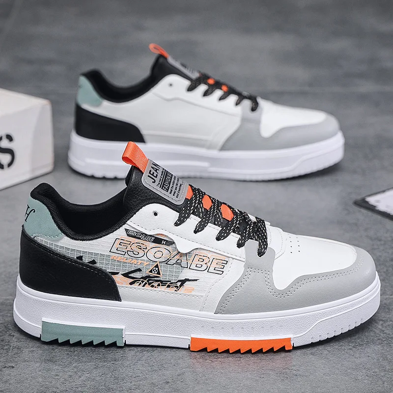 

2023 Casual Men's Sneakers Street Fashion Men's Skateboard Shoes Outdoor Walking Flat Shoes Protection Lace Up Skateboard Shoes