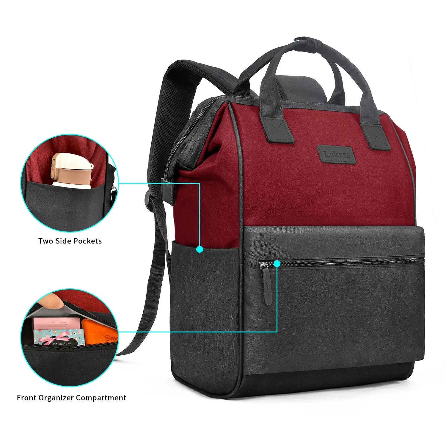 

BRINCH Laptop Backpack 14.6 Inch Wide Open Waterproof Back Pack Backbag Large Capacity School Backpack