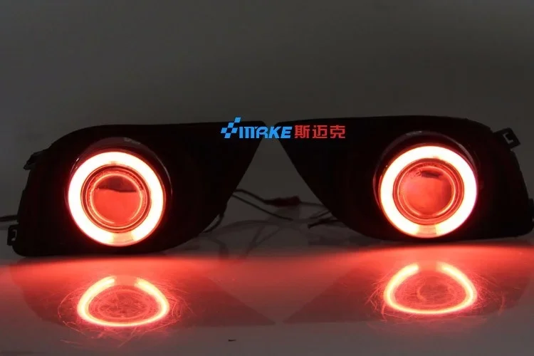 Фото Eosuns Ccfl Angel Eye светодиодные дневные ходовые огни Drl + галогенные противотуманные фары + линзы проектора для Nissan Sunny Versa 2011 2012 2013 №3