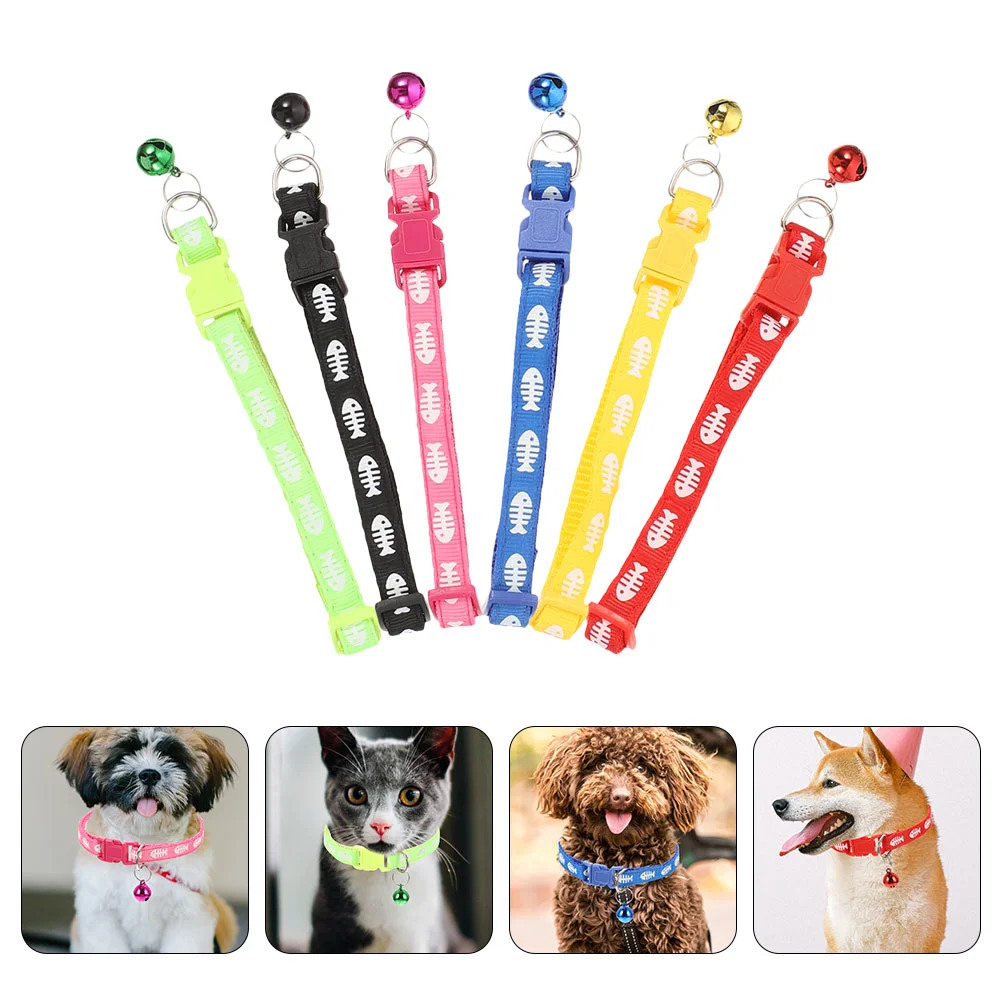 

6 Pcs Pet Collar Delicate Kitten Accessory Cute Accessories Rabbit Lovely Puppy Metal Dog Supply Neck Collars