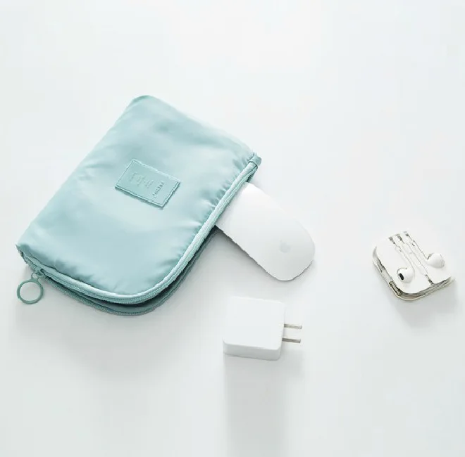 

Travel Storage Bag Portable Digital Data Cable Charger Mesh Sponge Bag Headphone Line Headset Closet Organizer Case Cosmetic Box