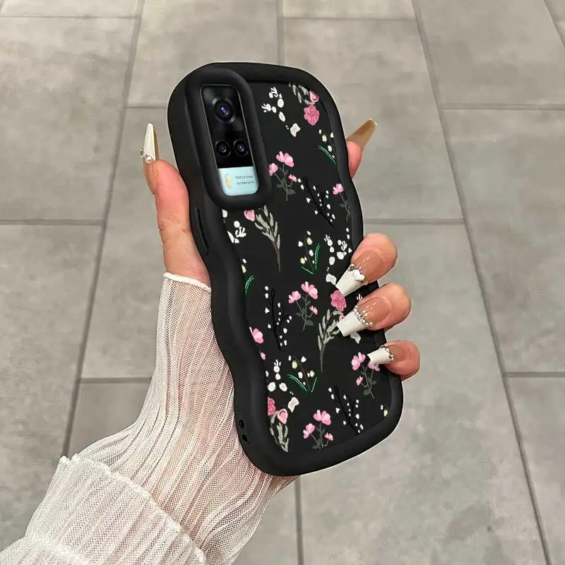 Фото Прочный модный гибкий чехол с нежным цветочным узором для Vivo Y33 с элегантным элегантным чехлом для vivo V Y T 3 51 28, 30 40 53 S Lite (ME) №2