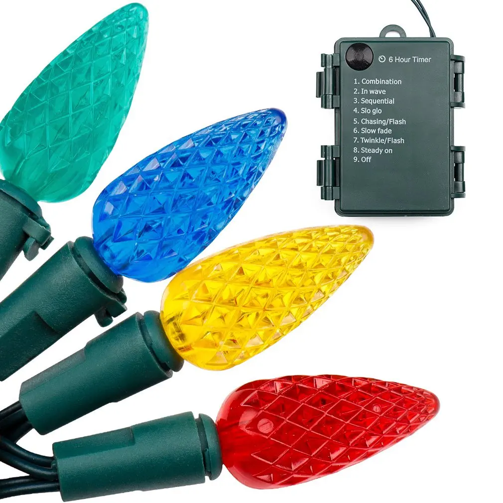 

СВЕТОДИОДНЫЙ цветной светильник, 8 функций, защита от дождя, C9 светильник клубника, светодиодный маленький цветсветильник льник, 8 режимов, к...