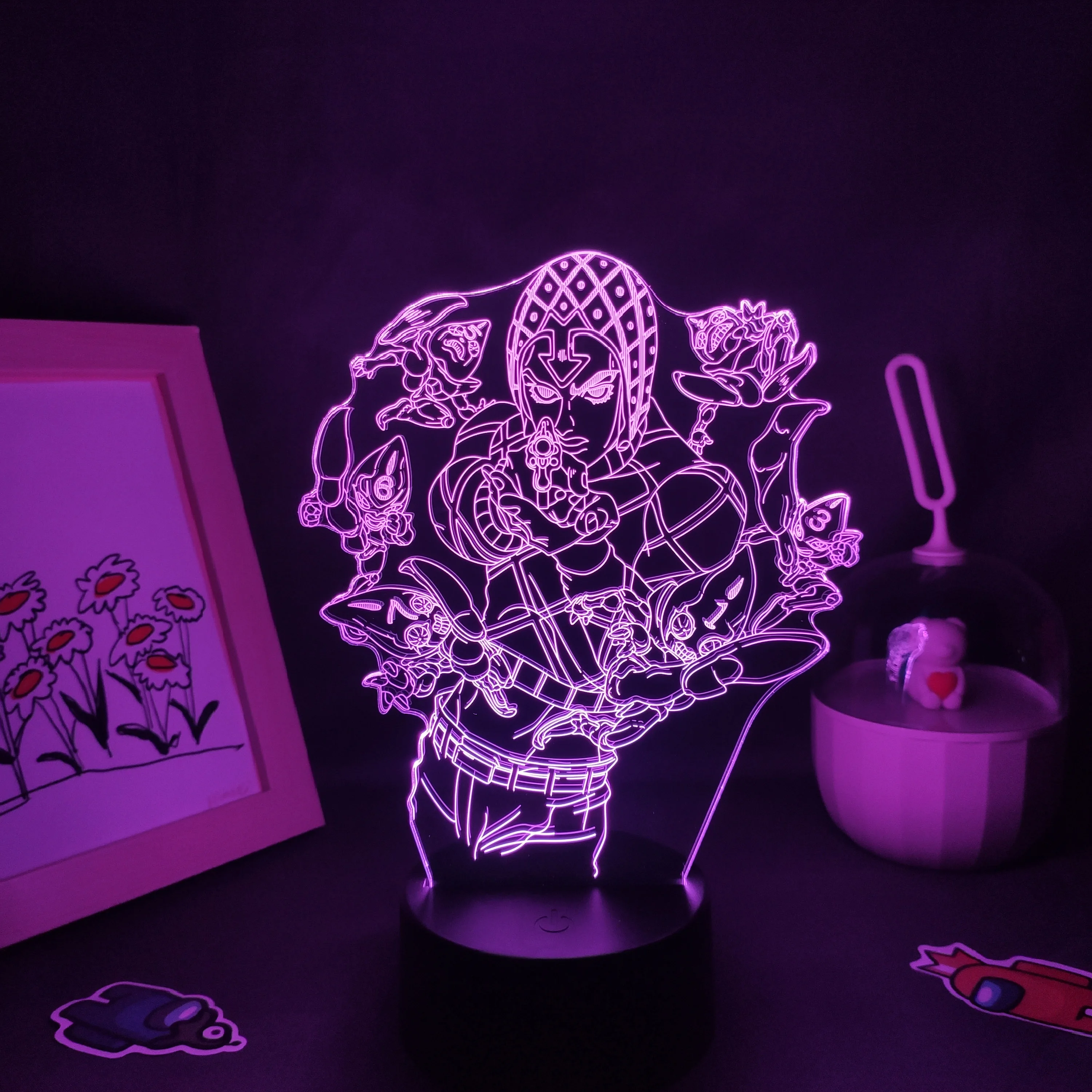 

JoJos Bizarre Adventure Anime Figure 3D Led Lamps Manga RGB Night Lights Birthday Colorful Gifts For Friends Bedroom Table Decor