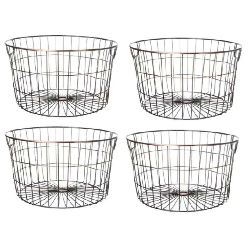 

Mainstays Medium Round Wire Copper Storage Baskets - 4 Pack