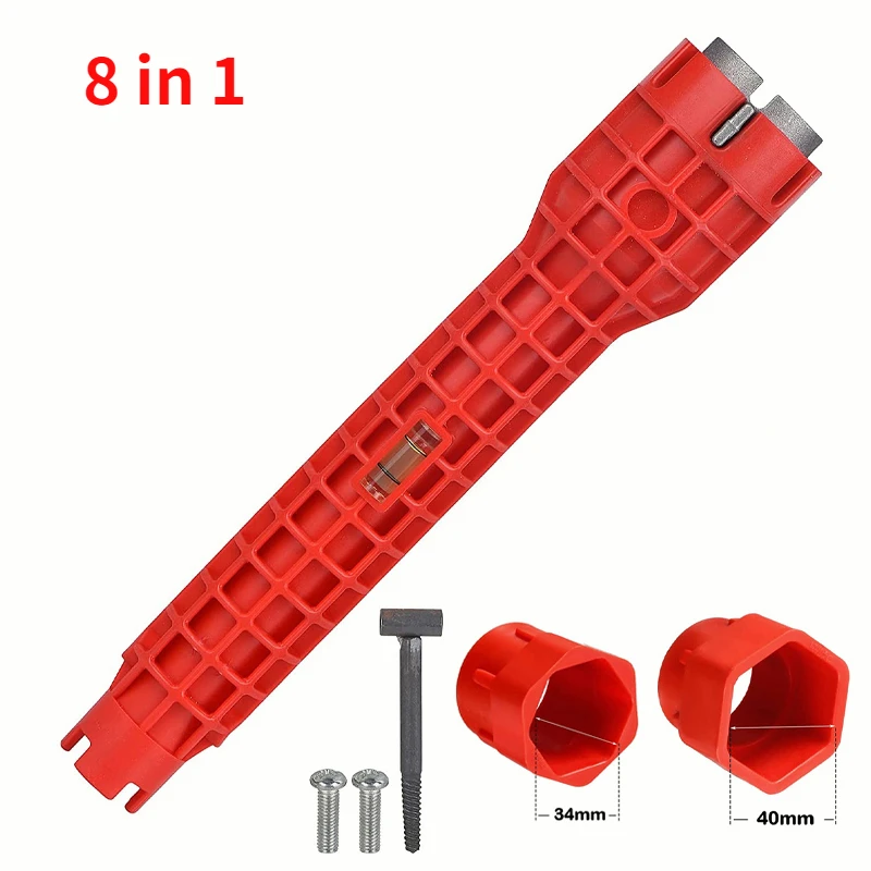 

Гаечный ключ для смесителя и раковины 5/8 в 1, инструмент для сантехнических работ, многофункциональный экстрактор труб для ванной комнаты