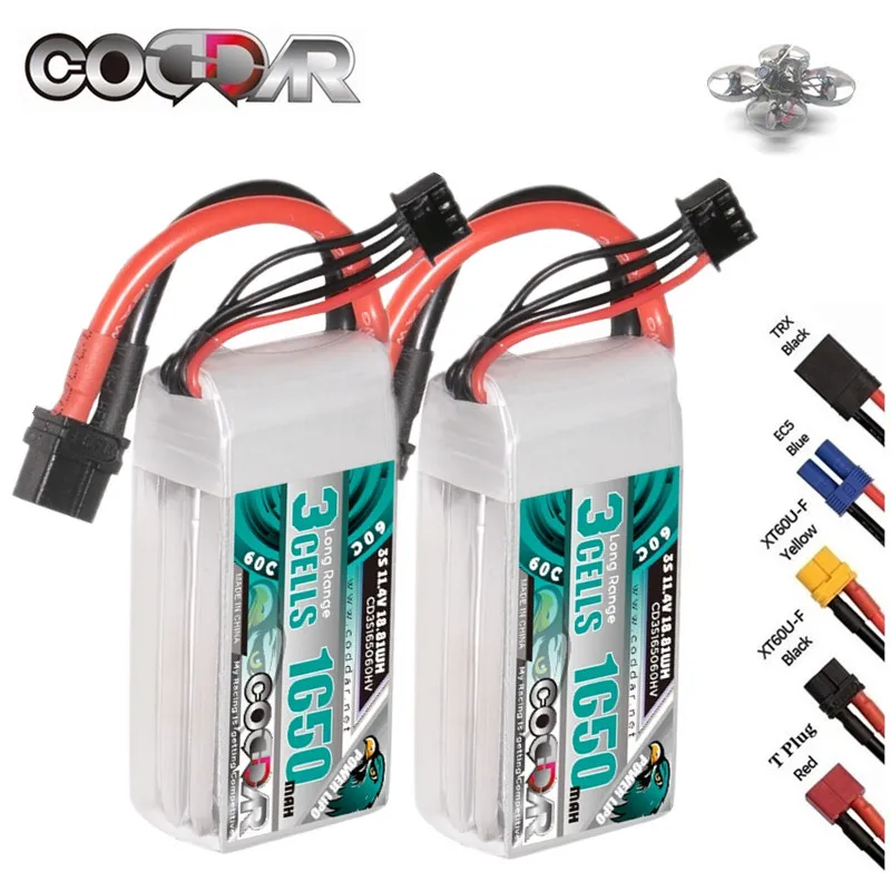 

CODDAR RC POWER 11.4V 3S Lipo Battery HV 1650mAh 60C With XT60 XT30 Plug For RC FPV Quadcopter Drone Airplane Helicopter