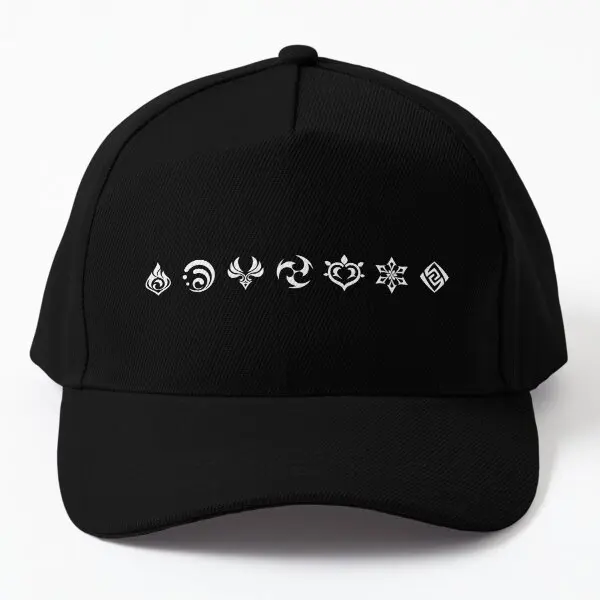 

Бейсболка Genshin Impact с монохромными элементами, Весенняя Кепка Casquette летняя печать Спортивная Солнцезащитная Мужская для мальчиков черная однотонная
