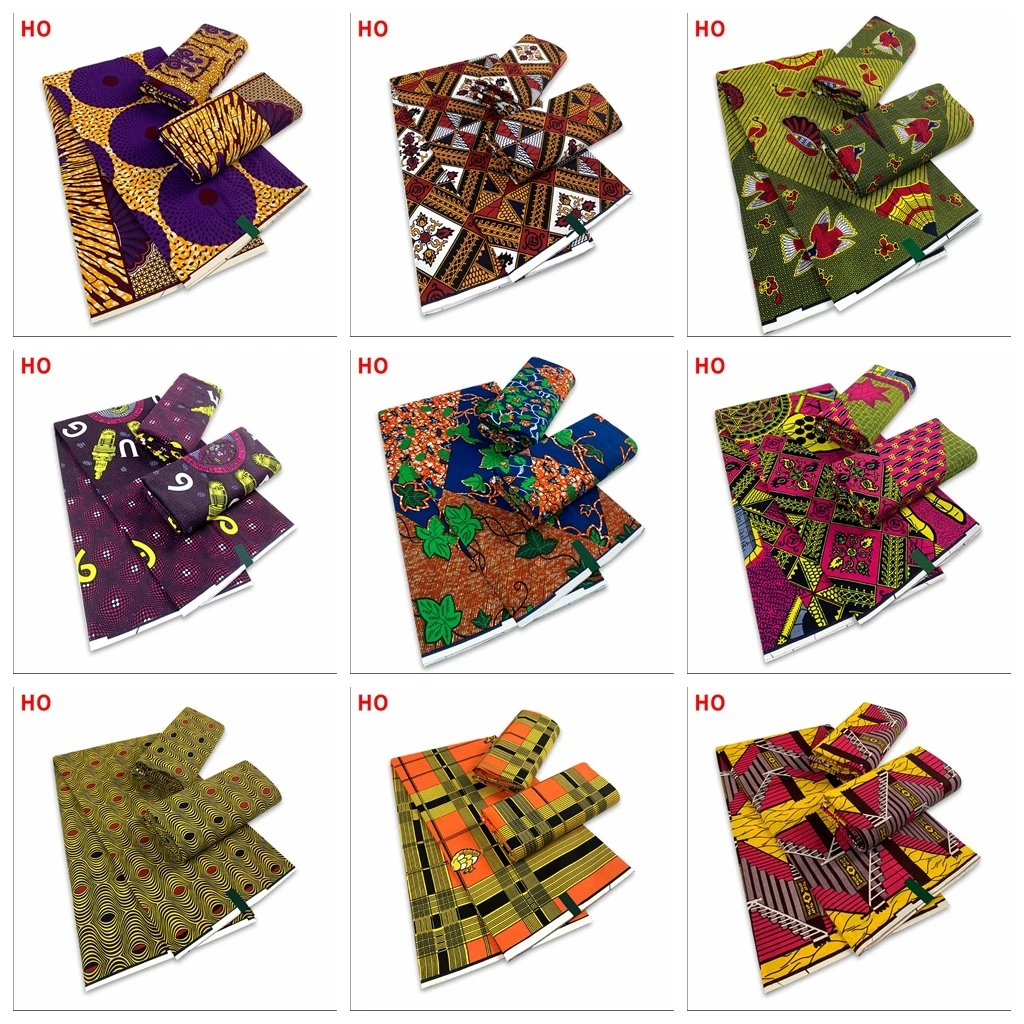 

Most popular Veritable African Wax Real Fabric 100% cotton Ghana Nigeria Style 6 yards High Quality Ankara Prints wax Material