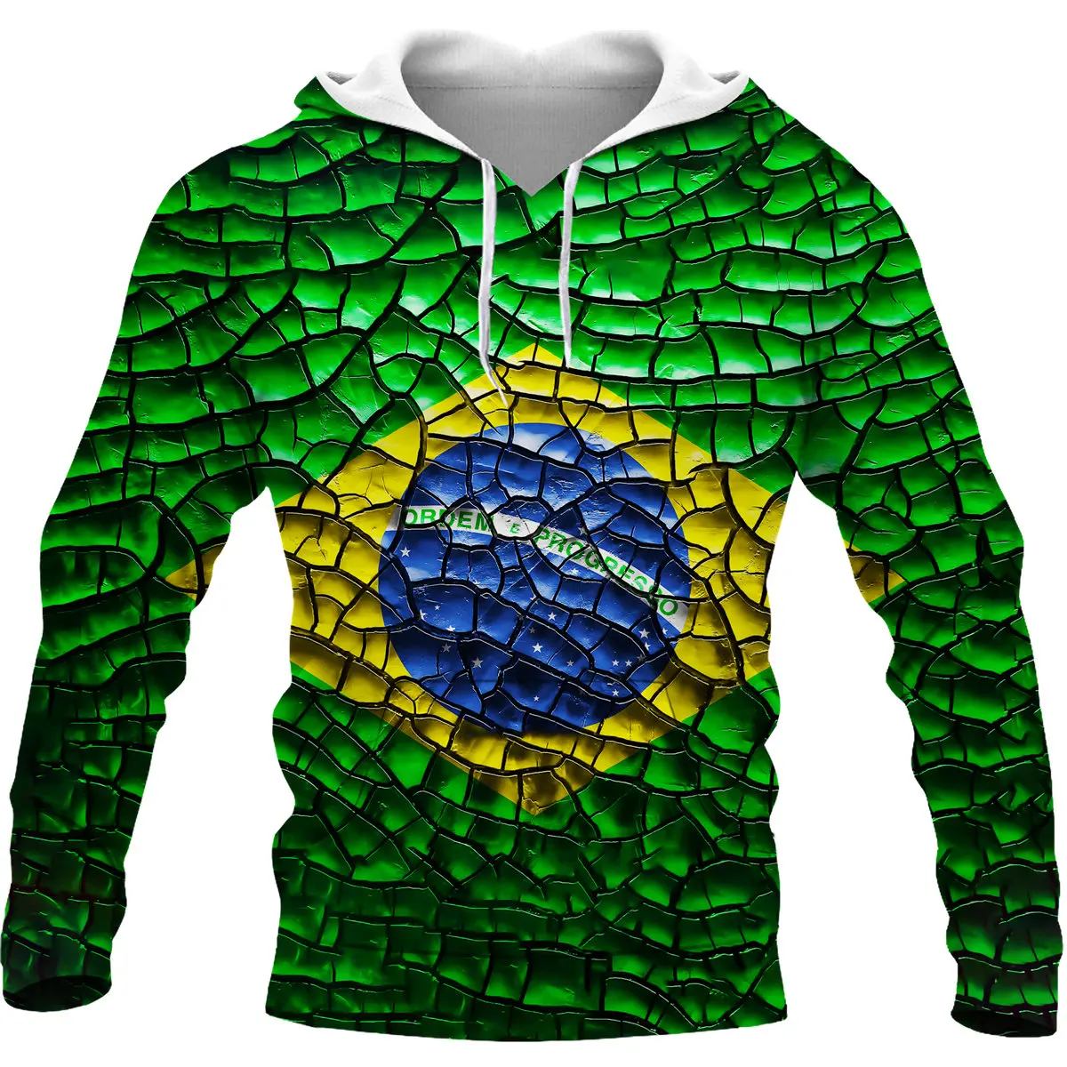 Cool Fashion Brazil Flag Design Hoodies 3D Printed Mens Sweatshirt Unisex Casual Pullover Harajuku Hip Hop Hoodie