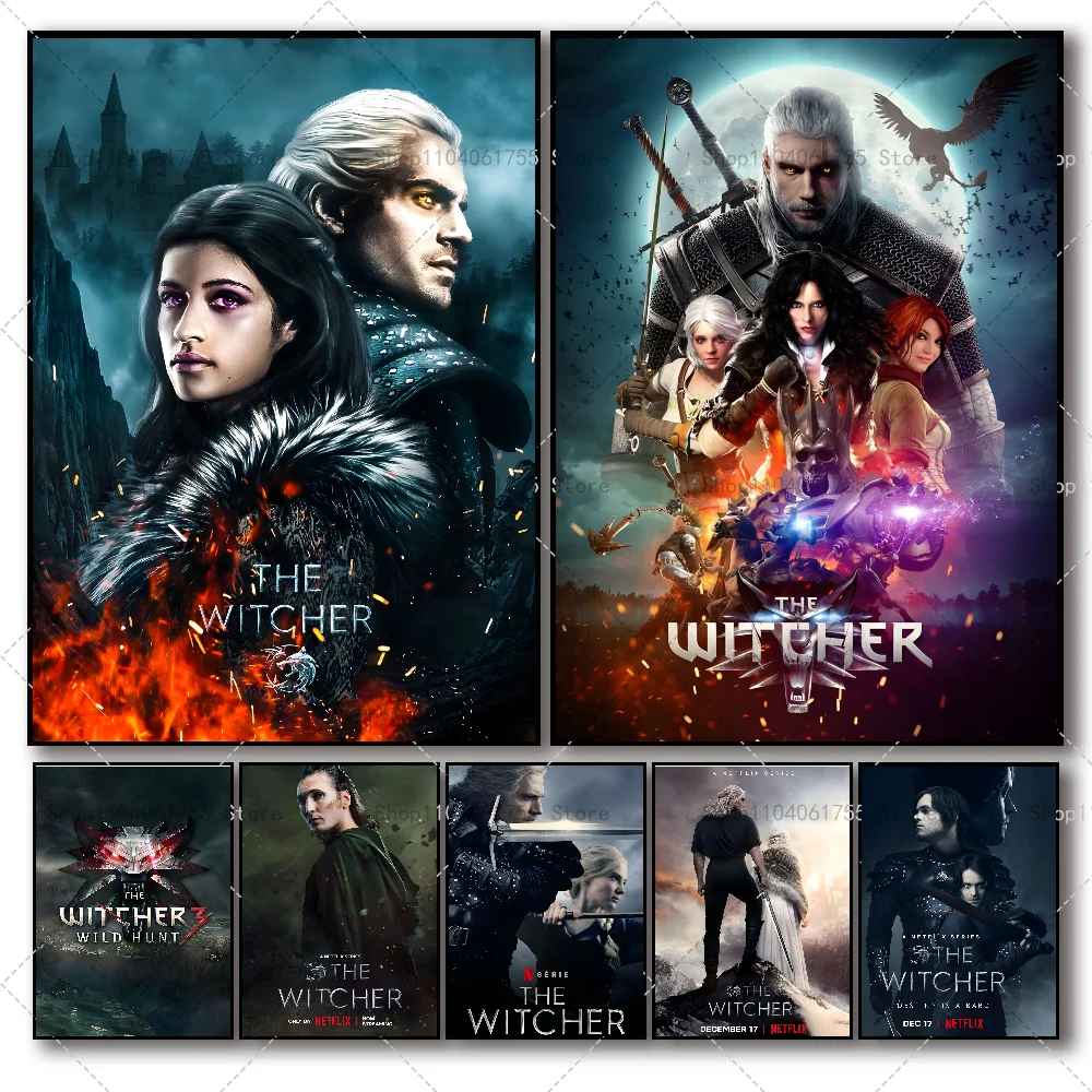 1 Шт. T-The Witcher 3 Игровой Постер Самоклеящаяся Водостойкая Бумажная Наклейка Для