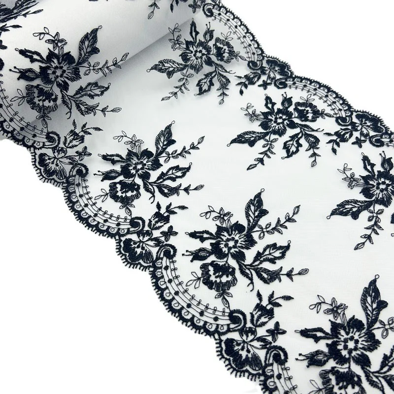 1 ярд кружевная ткань с вышивкой двухцветная отделка аксессуары для одежды