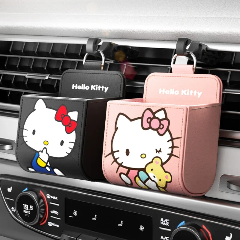 

Kawaii Sanrio Hello Kitts Car Air Vent Organiser Cartoon Animation Car Multi-functional Storage Hanging Bag Car Interiors