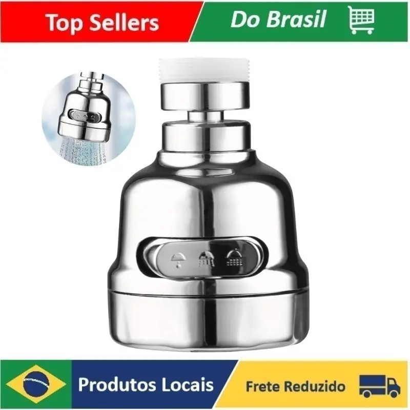 

Bico Adaptador De Torneira Com 3 Jatos Reguláveis, Bico Torneira Giratória 360°Cozinha