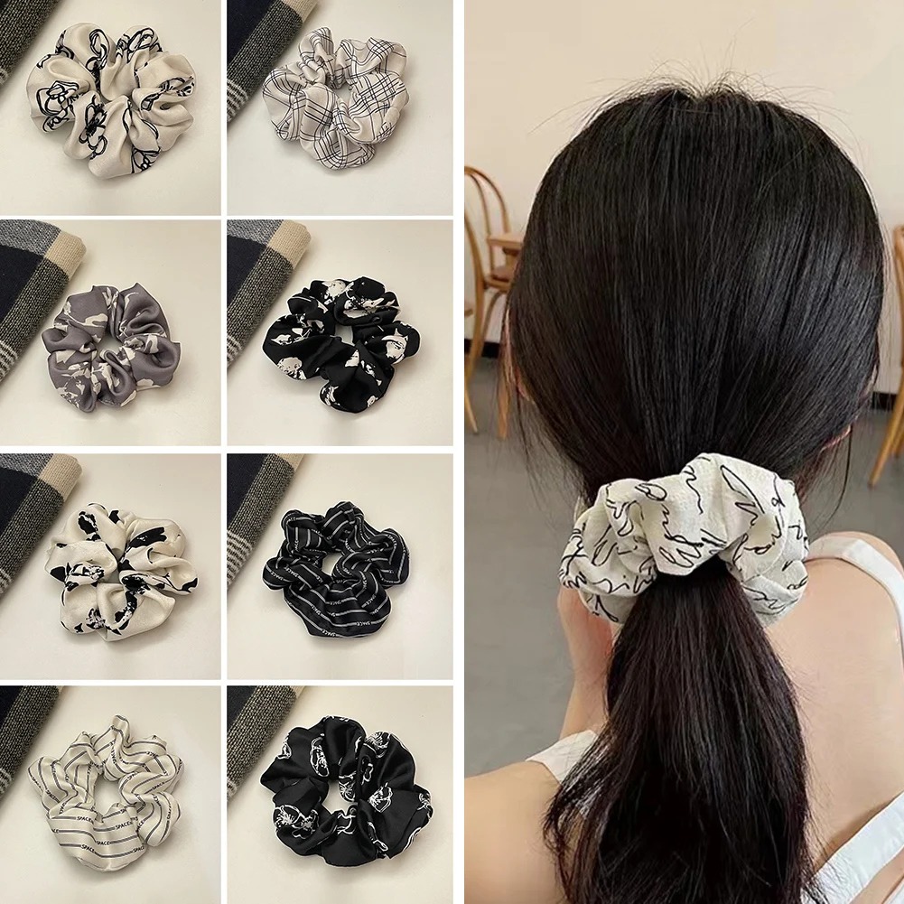 

Резинка для волос однотонная Черная Женская, резинка для прически «конский хвост», аксессуар на голову