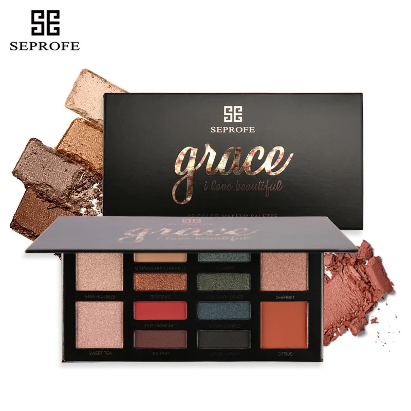 

12 Colors Eyeshadow Palette, Smooth Matte Eyeshadow Makeup Palette, High Pigmented, Blendable Long Lasting Neutral Eye Palette