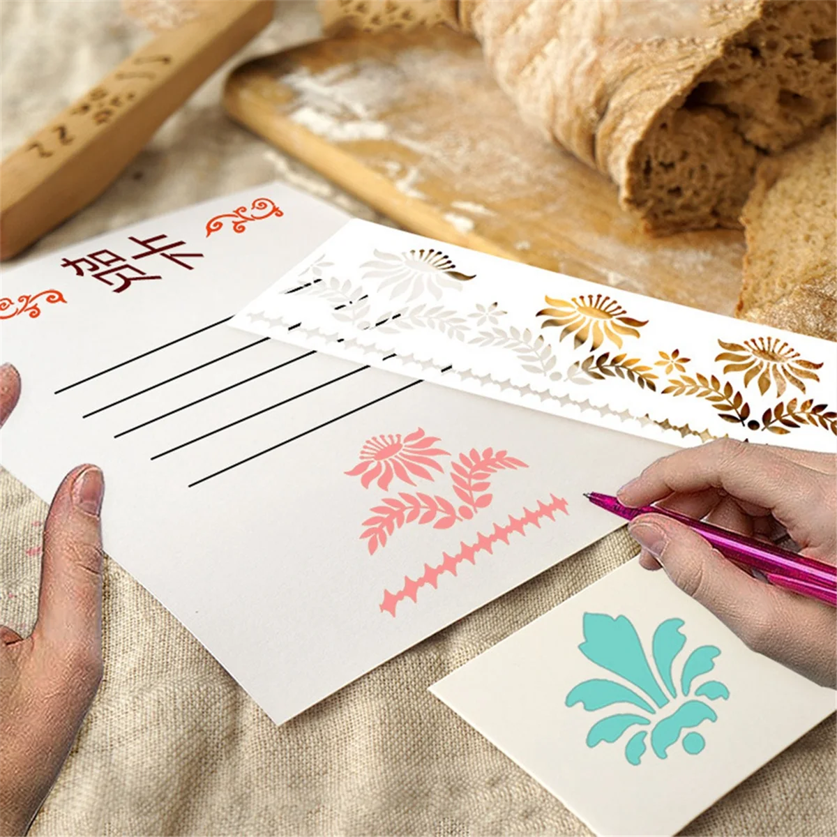 12 шт. трафареты с цветами Мандала многоразовые разрезанные фотообои для